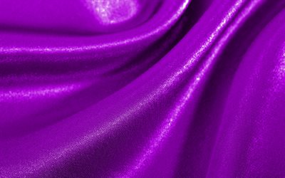 violet satin wavy, 4k, silk texture, fabric wavy textures, violet fabric background, textile textures, satin textures, violet backgrounds, wavy textures