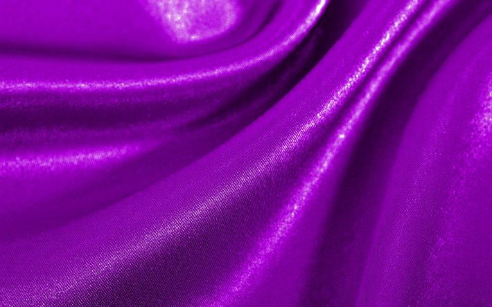 violet satin wavy, 4k, silk texture, fabric wavy textures, violet fabric background, textile textures, satin textures, violet backgrounds, wavy textures