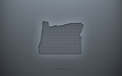 Oregon map, gray creative background, Oregon, USA, gray paper texture, American states, Oregon map silhouette, map of Oregon, gray background, Oregon 3d map