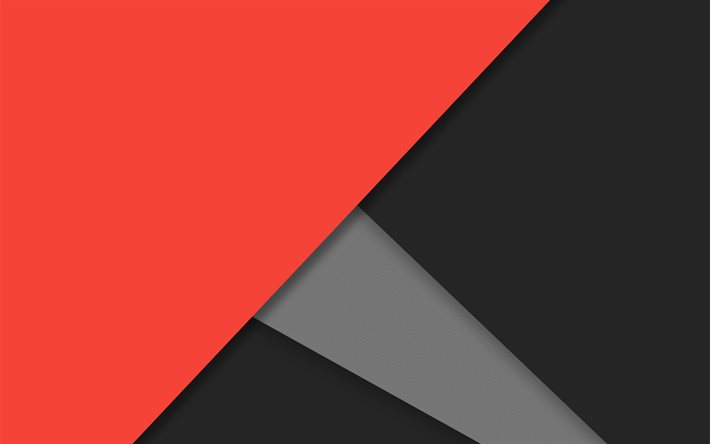 materialdesign, 4k, rot und schwarz, geometrische formen, bunte hintergr&#252;nde, geometrische kunst, kreativ, hintergrund mit linien