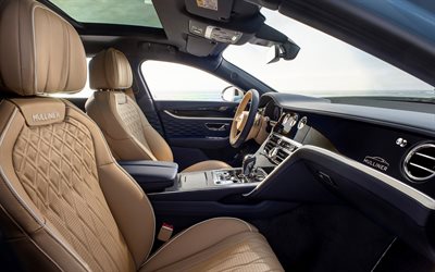 2022, Bentley Flying Spur Mulliner, interior, interior view, dashboard, Flying Spur Mulliner interior, British cars, Bentley
