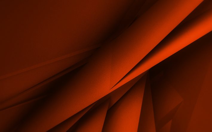 oranssit geometriset muodot, 4K, 3D -tekstuurit, geometriset tekstuurit, oranssit taustat, 3D -geometrinen tausta, oranssi abstrakti tausta