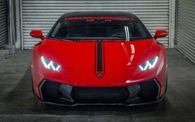 Lamborghini Huracan, garage, fari, Vorsteiner, tuning, rosso Huracan