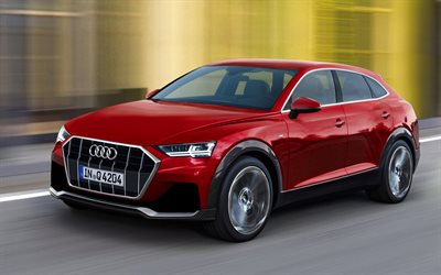 Audi Q4, 4k, 2018 cars, road, german cars, red q4, Audi
