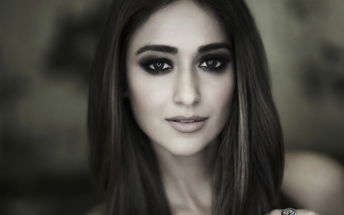 Ileana DCruz, 4k, A atriz indiana, maquiagem modelo, retrato, linda f&#234;mea de olhos, Bollywood, As mulheres indianas
