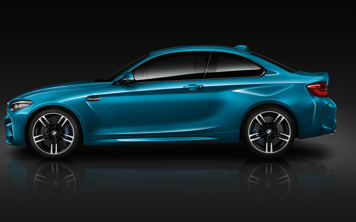 BMW M2 LCI, 4k, 2018 auto, blu m2, coup&#233;, auto tedesche, BMW