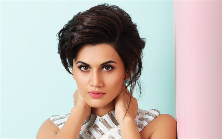 Taapsee Pannu, Indian actress, Bollywood, portrait, beautiful eyes, brunette, Indian women