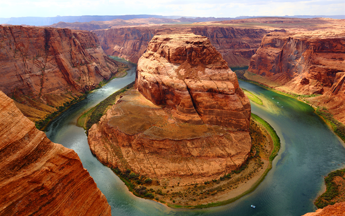 La Curva de la herradura, 4k, las rocas, el r&#237;o, Glen Canyon, estados unidos, USA