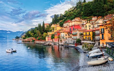 Lake Como, mountain lake, Europe, coast, mountain landscape, Milan, Lombardy, Italy
