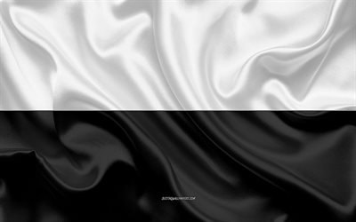Sienne Drapeau, 4k, la texture de la soie, de la soie du drapeau, les Villes de l&#39;Italie, &#224; Sienne, en Italie, en Europe, le Drapeau de la Sienne, les drapeaux des villes italiennes