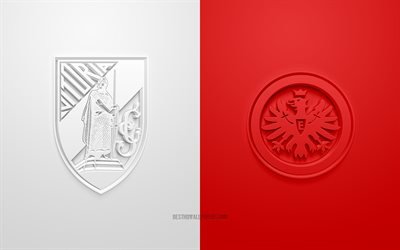 Vitoria vs Eintracht de Frankfurt, Europa League, 2019, promo, partido de f&#250;tbol de la UEFA, Grupo F de la UEFA Europa League, el Eintracht de Frankfurt, Vitoria Guimaraes SC, tipo 3d, 3d logo