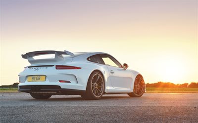 Porsche 911 GT3, supercars, sunset, 2017 bilar, bilar, Porsche