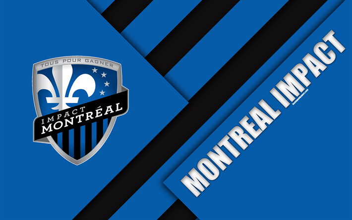 Montreal Impact, Canadian Football Club, Montreal, Quebec, Kanada, materiaali suunnittelu, 4k, logo, sininen musta abstraktio, MLS, jalkapallo, USA, Major League Soccer