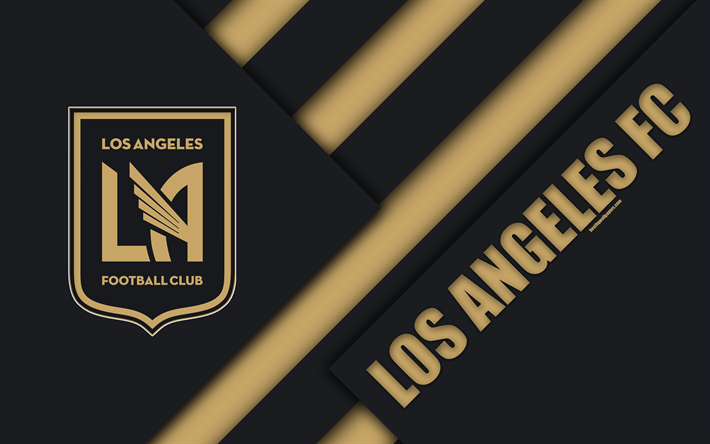 Los Angeles FC, materiaali suunnittelu, 4k, logo, ruskea musta abstraktio, MLS, jalkapallo, Los Angeles, California, USA, Major League Soccer