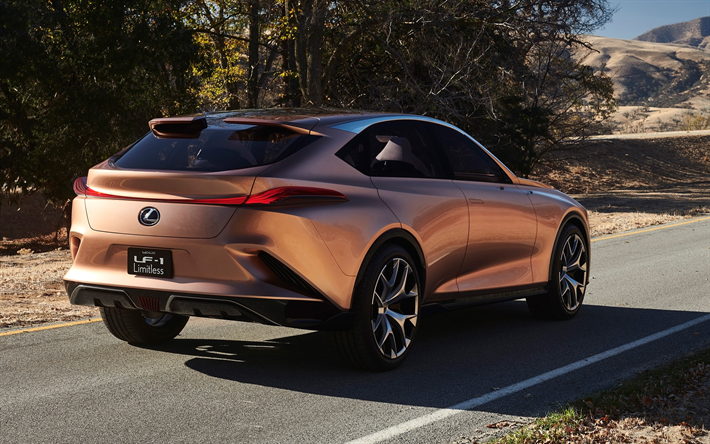 Lexus LF-1, Ilimitado concepto de 2018, futurista coche, 4k, coches de lujo, vista posterior, Lexus