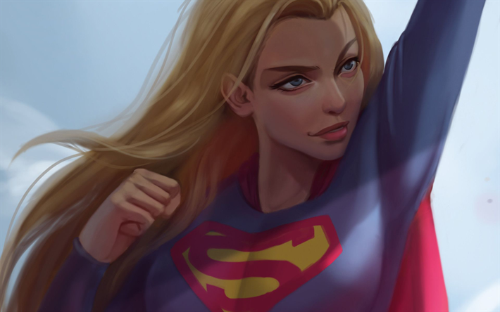 Supergirl, art, superheroes, DC Comics