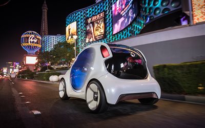 Smart Vision EQ fortwo, 2018, la petite voiture, voiture &#233;lectrique, les nouvelles fortwo, Smart, 4k