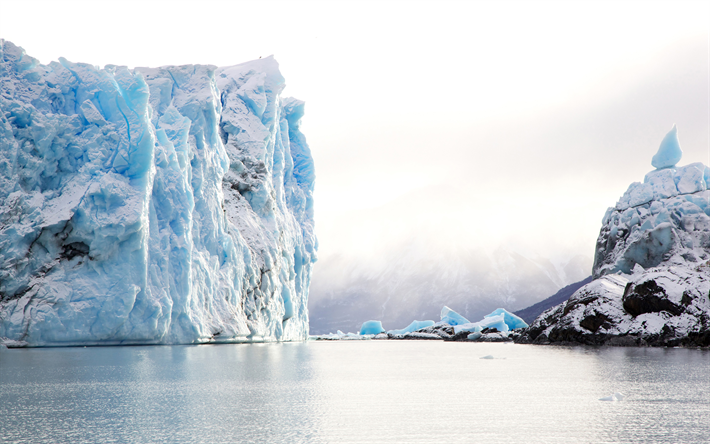 Antartide, 4k, iceberg, inverno, oceano