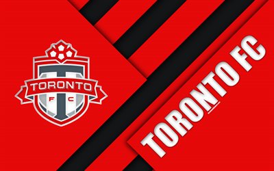 Toronto FC, Ontario, Canada, material design, 4k, logo, red black abstraction, MLS, football, USA, Major League Soccer