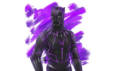 4k, Black Panther, art, superheroes, 2018 movie