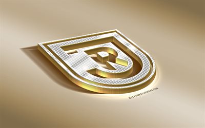 SSV Jahn Regensburg Alman Futbol Kul&#252;b&#252;, altın, g&#252;m&#252;ş logo, Regensburg, Almanya, 2 Bundesliga, 3d altın amblemi, yaratıcı, 3d sanat, futbol
