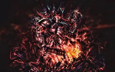 Hades, monster in fire, Smite characters, artwork, manga, MOBA, Smite