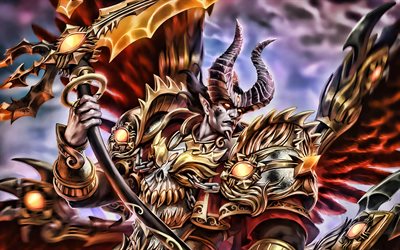 Demonic Thanatos, warrior, Smite characters, manga, MOBA, Smite