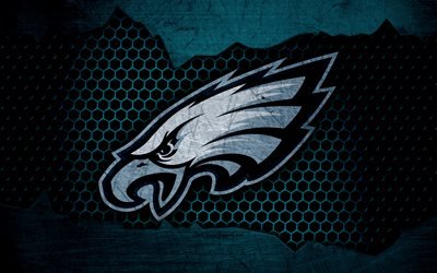 Philadelphia Eagles, 4k, logo, NFL, american football, NFC, USA, grunge, metal texture, East Division