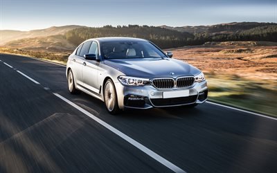 BMW5-serie, G30, 2018両, 4k, 道路, ドイツ車, BMW