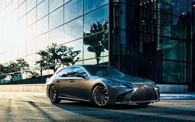 4k, Lexus LS 500h, 2018 cars, luxury cars, japanese cars, new LS, Lexus