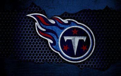 Tennessee Titans, 4k, logo, NFL, american football, AFC, USA, grunge, metal texture, South Division