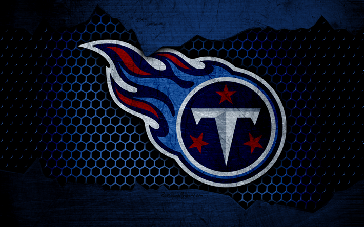 Tennessee Titans, 4k, logo, NFL, Amerikan Futbolu, AFC, ABD, grunge, metal doku, G&#252;ney B&#246;l&#252;m&#252;
