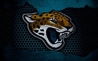 Jacksonville Jaguars, 4k, logo, NFL, american football, AFC, USA, grunge, metal texture, South Division