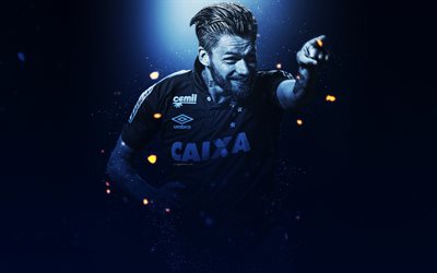 Rafael Sobis, 4k, creative art, Cruzeiro FC, Brazilian footballer, lighting effects, portrait, Serie A, Brazil, football players Rafael Augusto Sobis do Nascimento