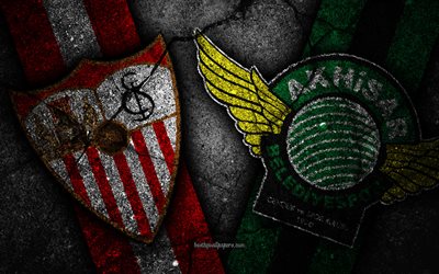 Sevilla vs Akhisarspor, de l&#39;UEFA Europa League, Phase de groupes de la phase 3, cr&#233;atif, Sevilla FC, Akhisarspor FC, pierre noire