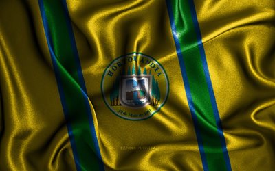 Hortolandia flagga, 4k, silkesvågiga flaggor, brasilianska städer, Hortolandias dag, Hortolandias flagga, tygflaggor, 3D -konst, Hortolandia, städer i Brasilien, Hortolandia 3D -flagga