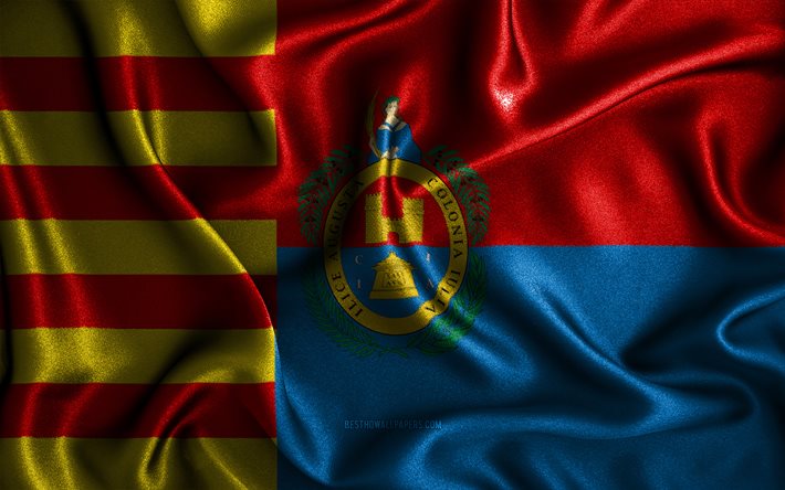 Elchen lippu, 4k, silkki aaltoilevat liput, espanjalaiset kaupungit, Elchen p&#228;iv&#228;, kangasliput, 3D -taide, Elche, Espanjan kaupungit, Elchen 3D -lippu