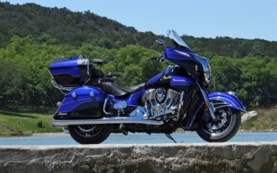 Indian Roadmaster Elite, 2018, 4k, de lujo motocicleta, azul Roadmaster