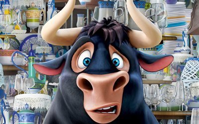 Ferdinand, bull, 2017 film, aventure, 3d, animation, dr&#244;les de personnages