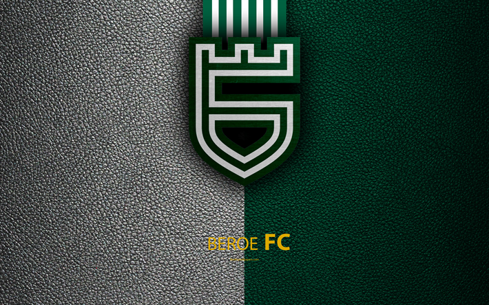 FC Beroe, 4k, logo, Bulgarian football club, Stara Zagora, Bulgaria, football, leather texture, Parva Liga, Bulgaria Football Championship