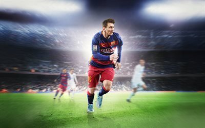 4k, Leo Messi, el Bar&#231;a, estrellas de f&#250;tbol, arte, Lionel Messi, del FC Barcelona, futbolistas, FCB, f&#250;tbol, Messi