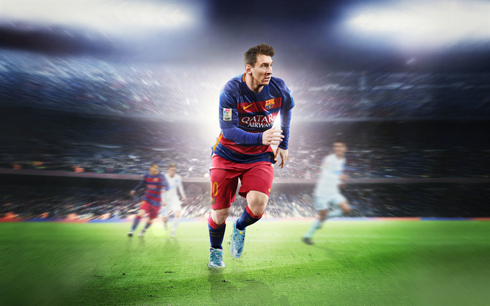 4k, Leo Messi, le Bar&#231;a, les stars du football, de l&#39;art, Lionel Messi, le FC Barcelone, les joueurs de football, FCB, football, Messi
