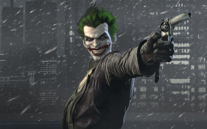 Batman Arkham K&#246;kenleri, k&#246;t&#252; adam, Joker, silah