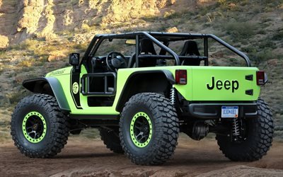 Jeep Wrangler SUV, verde brillante Wrangler, tuning, American SUV, Jeep