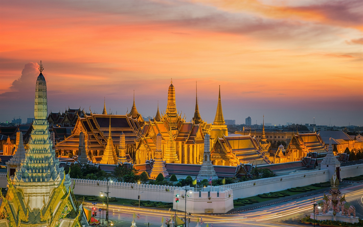 Bangkok, le Palais Royal, le Temple du Bouddha d&#39;&#201;meraude, les attractions, la Tha&#239;lande, &#224; Bangkok, les points de rep&#232;re
