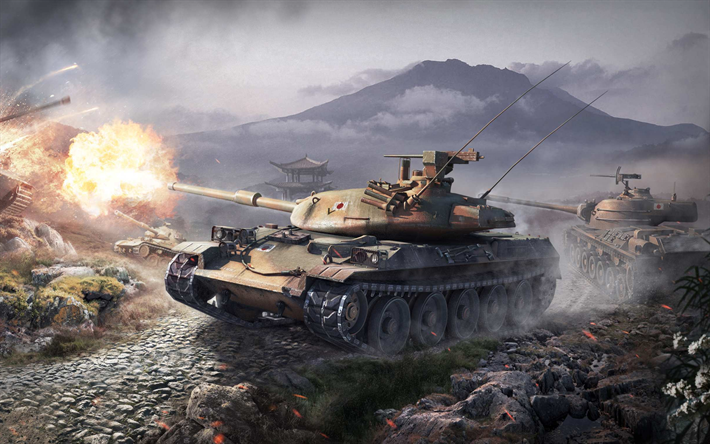 Download Wallpapers World Of Tanks Online Game Tanks Wot Stb 1 Type 61 Sta 1 E 75 Japanese Tanks World War Ii For Desktop Free Pictures For Desktop Free