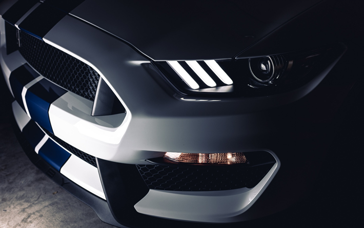 Ford Mustang, 2017, coup&#233; deportivo, coches americanos, el LED, el Mustang Shelby, Ford
