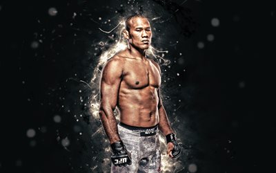Jacare Souza, 4k, n&#233;on blanc, le br&#233;silien combattants, MMA, UFC, arts martiaux Mixtes, Jacare Souza 4K, les combattants de l&#39;UFC, Ronaldo Souza dos Santos