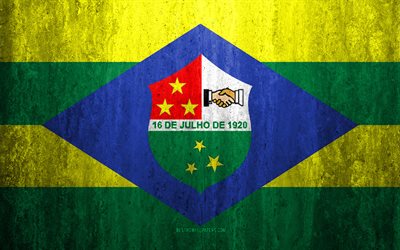 旗のTrindade, 4k, 石背景, ブラジルの市, グランジフラグ, 三位一体, ブラジル, Trindadeフラグ, グランジア, 石質感, フラグのブラジルの都市