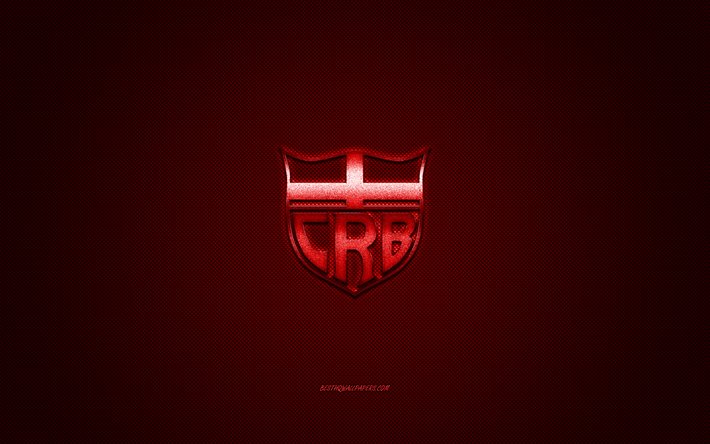 Clube de Regatas Brasil, CRB, Brazilian football club, Serie B, red logo, red carbon fiber background, football, Alagoas, Brazil, CRB logo